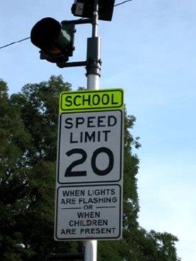 School zone camera sign