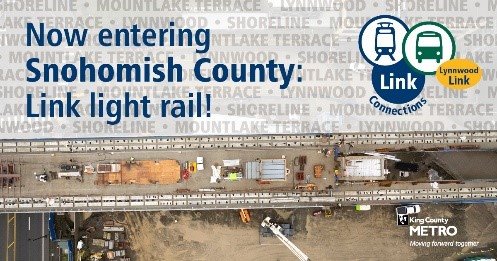 Now entering Snohomish County: Link light rail!