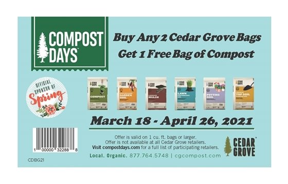 Compost Days coupon for free bag of compost